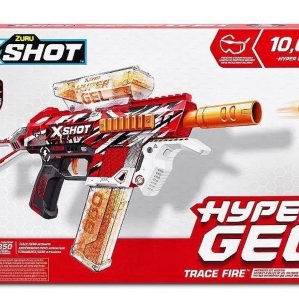 XSHOT Hyper Gel Trace Fire Motorized Blaster (10,000 Pellets) Outdoor Blaster